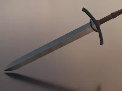  Medieval Fantasy Warborn Sword Weapon Game Ready PBR Low-poly 3D model