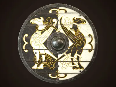 Viking Shield 20 Low-poly 3D model