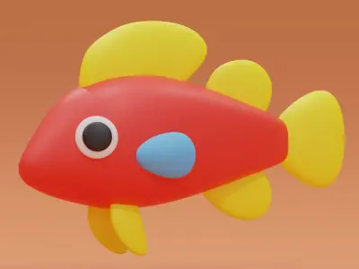 Cartoon Cute Fish 3D model purchase