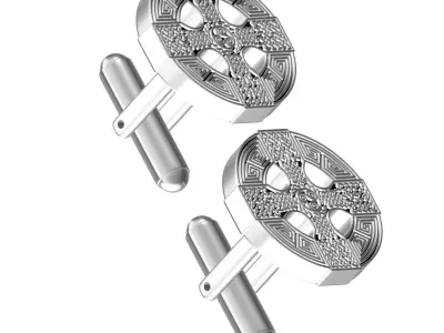 Antique Celtic Design Cufflink 3D print model