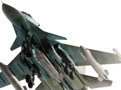Sukhoi Su-34 with interior 3D model