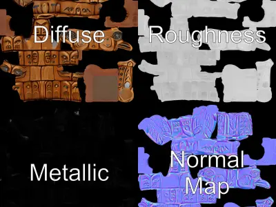 Intricate Totem Pole Model Pack Low-poly 3D model