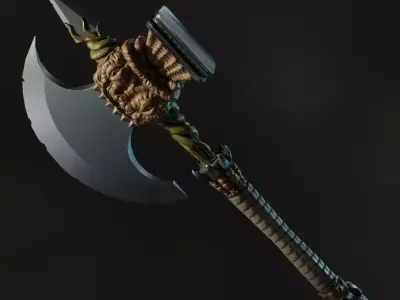 Eldritch Axe Low-poly 3D model