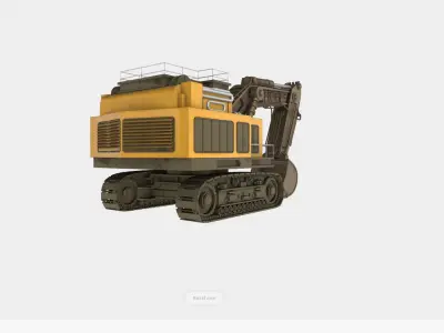 Historical Escavator Low-poly 3D model
