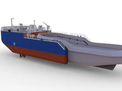 Detachable icebreaking bow  Self propelled for Tug Boat 32 3D print model