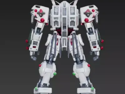 Christmas Combat Mecha 3D Model Festive War Suit Low-poly 3D model