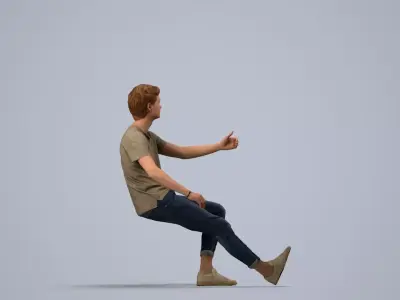 00124Rian010 - Adult Caucasian man sitting casually in public 3D model