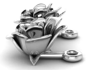 rose earrings 3D print model