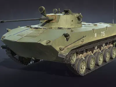 BMD-2 LOD3 Low-poly 3D model