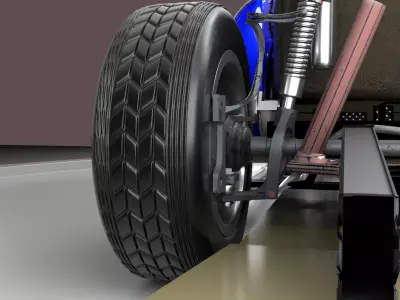 Shelby Cobra Full work with engine Low-poly 3D model