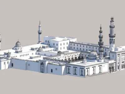 3D Al Azhar Al sharef mosque  Cairo Egypt model 3D model