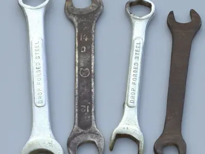 Wrenchs Low Poly wrenches Low-poly 3D model