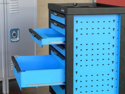 Automotech AS-220A2 Roller Workshop Cabinet 3D model