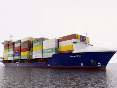 Container Feeder 800 Blue 3D model