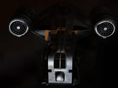 The Mandalorian Razor Crest spaceship Low-poly 3D model