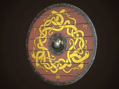 Viking Shield 23 Low-poly 3D model