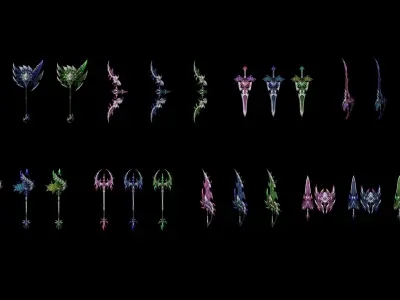 Demon Lord Weapons 3D Model Pack