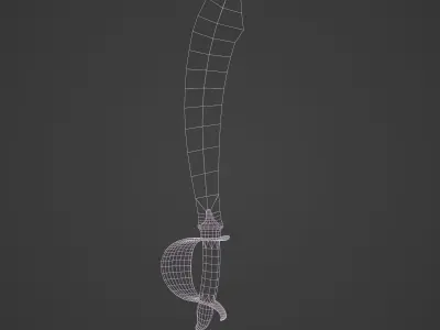 Saber Pirate Sword Low-poly 3D model
