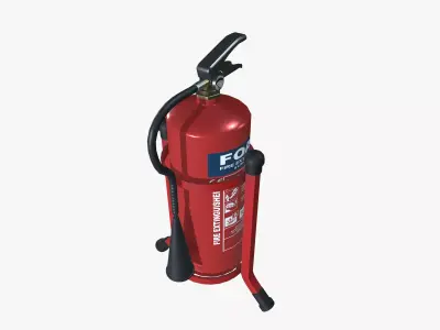 Foam fire extinguisher with stand Low-poly 3D model