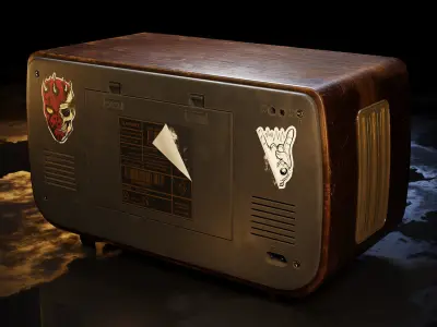 Old Antique Radio 3D model