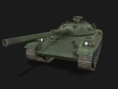 Tank Type-74 Low-poly 3D model