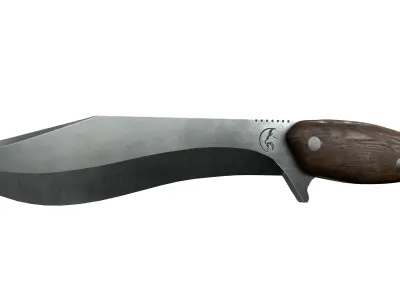 Survival Knife - Model 1 - with 5 Handle Skins Low-poly 3D model