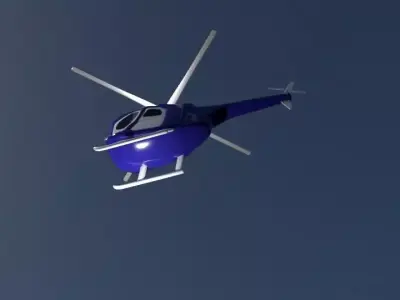 Helicopter flying in sky 3D model
