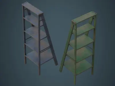 Step Ladder 1C Low-poly 3D model