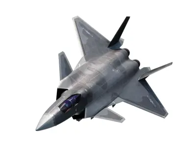 J-20 J20 J20B J-20B Chinese stealth fighter Low-poly 3D model
