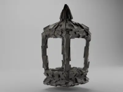 Stone lantern or small shrine Low-poly 3D model