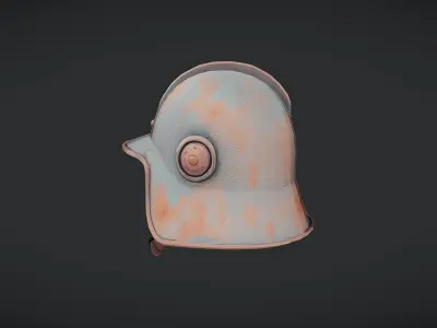 rusty vintage military helmet 3D model