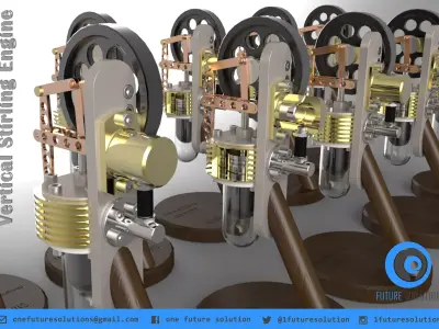 Vertical Stirling Engine Free 3D model purchase
