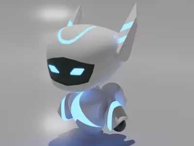 Futuristic robot 3D model  Low-poly 3D model