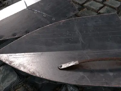 Medieval iron shield Low-poly 3D model purchase