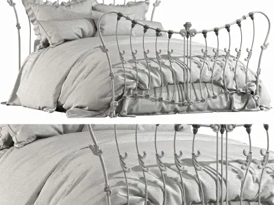 wrought iron vintage bed 3D model