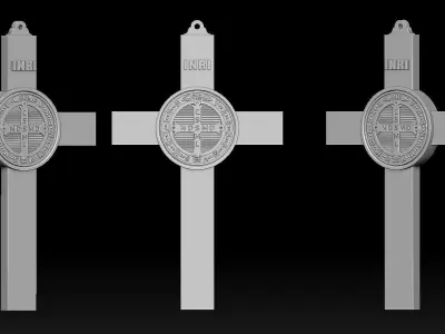Saint Benedict Cross Pendant Model 1 3D print model