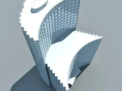 Detailed Glass office Building 86 3D model