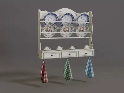 Plate Rack Shubby Chic 3D model