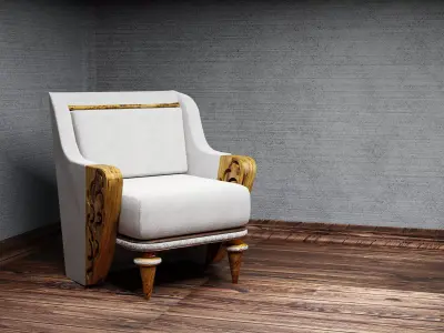 patterned sofa Low-poly 3D model