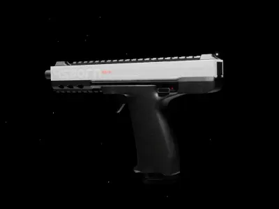 Sci-Fi Machine Pistol - Game Ready - Rigged Low-poly 3D model