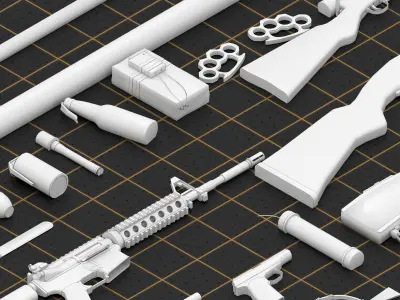 60 Basemesh Weapon Collection 3D model