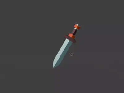 Low Poly Sword Game Ready and Textured Free 3D model