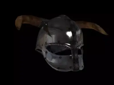 viking helmet Low-poly 3D model