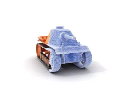 Desert Camouflage Tank model pack Low-poly 3D model