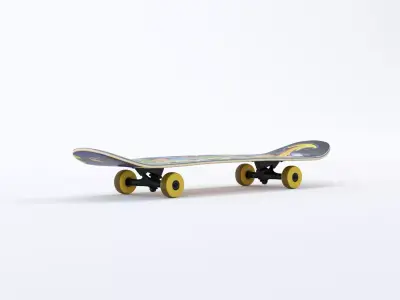Skateboard Yellow Model 3D model Low-poly 3D model