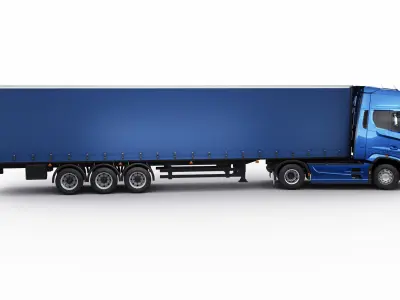 F-max 2019 truck with trailer 3D model