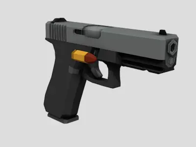 Low Poly Glock 17 Low-poly 3D model purchase