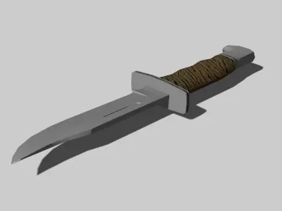 Dagger knife Low-poly 3D model 2