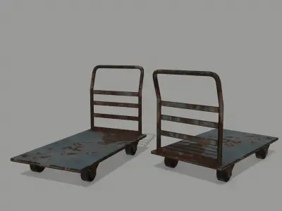 Trolley metal hand cart Low-poly 3D model