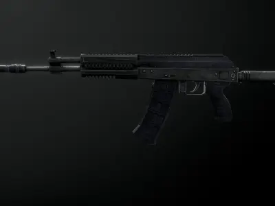 AK-12 Inspired Rifle Low-poly 3D model